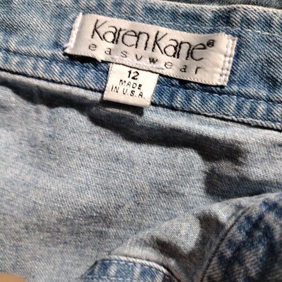 Women's Jean Skirt Size 12 Button Up Denim Vintage Karen Kane Trendy Skirts - Picture 4 of 10